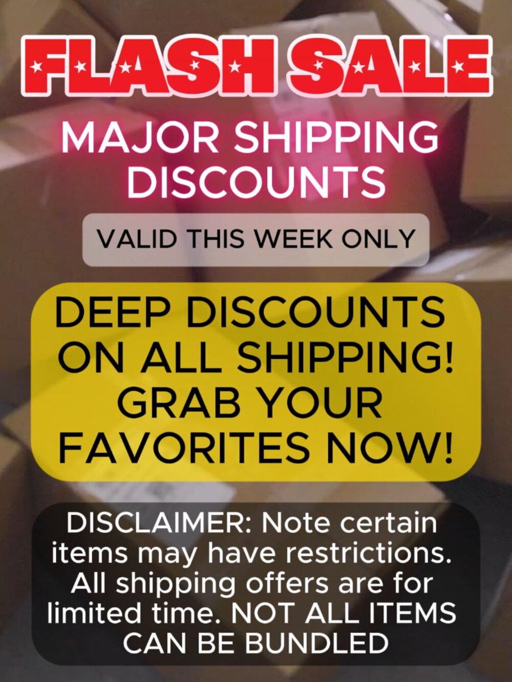 FLASH SALE 🔥 Major Shipping Discounts Valid This Week Only!